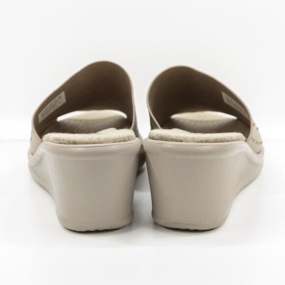 SKECHERS Cali Rumbler Studded Wedge Slide Sandals Memory Foam Taupe Womens 8.5 - Picture 5 of 8